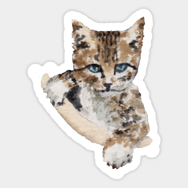 Kitten in an amphora Sticker by Zamen